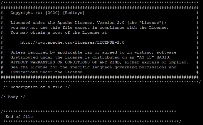 Figure 29 License Header and Footer